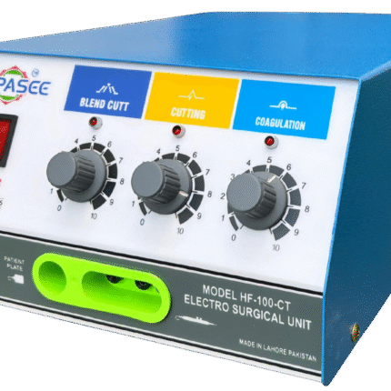 Front view of the HF-100 CT Skin Cautery Unit, featuring its easy-to-navigate control panel and compact design.